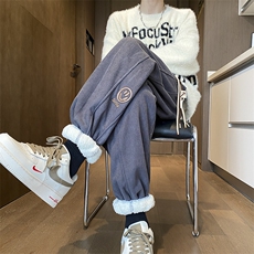 秋冬加绒加厚灯芯绒笑脸贴标休闲裤kk372p60，男装休闲裤，星座712