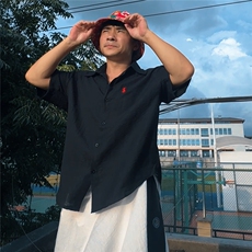 DC02男士短袖棉麻亚麻衬衫透气舒适面料凉爽透气衬衣慵懒风学院风，男装T恤，星座115A-2