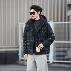 6681-M-3XL-P215-标50绒社会小伙男士潮牌休闲连帽工装羽绒服，男装羽绒服，电商B255