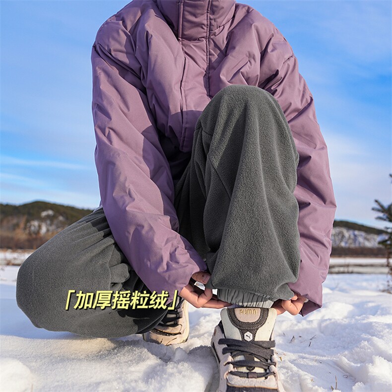 A408-24K20073JR-P75-X98-M-3XL 日系休闲束脚加厚加绒摇粒绒裤子图片