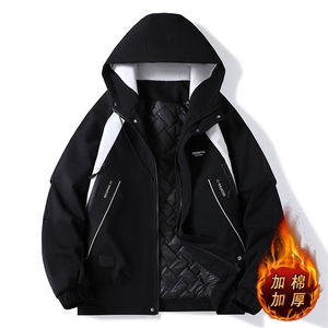 2025秋冬港风加棉加厚夹克男潮流设计感外套图片