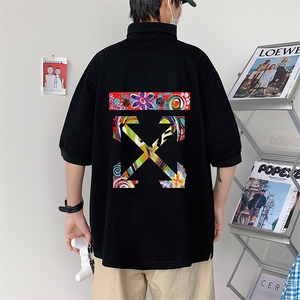 PL57169-P35 翻领短袖polo衫男大码胖子半袖t恤男有领保罗衫 模特图片