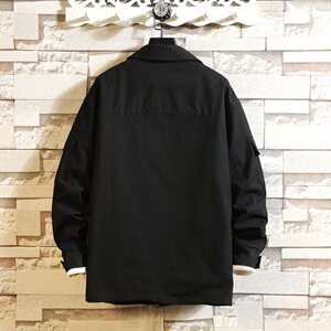 2021春秋季新款白墙风日系工装大码男休闲翻领夹克外套J966-P80图片