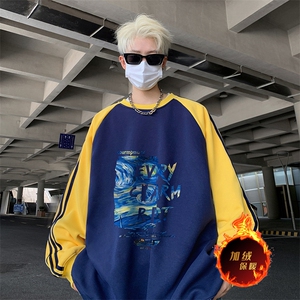 抖音得物供货 提供视频秋冬重磅美式宽松织带圆领卫衣07159图片