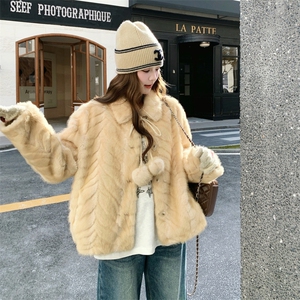 现 货  金叶貂绒皮毛一体RF058-D6582-P195-K278图片