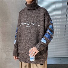 ！冬季潮牌高领毛衣男保暖百搭长袖针织衫毛线衣外套GM606P60，男装针织衫/毛衣，电商B220