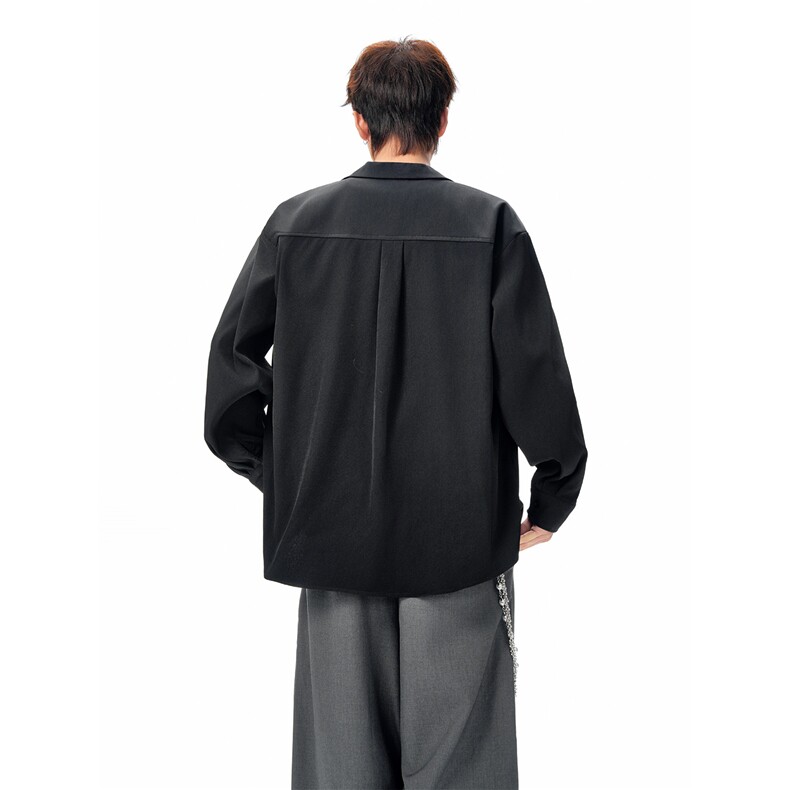 休闲衬衫男生短袖高级感宽松免烫衬衣韩系cleanfit上衣,男装T恤,电商B319