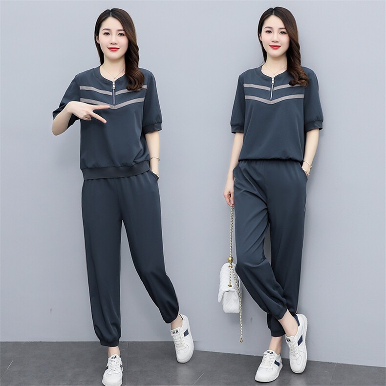运动女夏季2025新款夏装中年妈妈品牌时尚洋气短袖气质,女装运动套装,凯瑟曼
