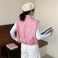2024春装新款时尚复古做旧皮甲马甲，女装皮衣，美拉德工厂直营店