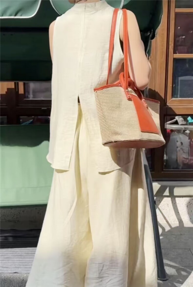 棉麻套装2025高端新款夏季时尚洋气设计感套装,女装套装/套裙,翩雅女装供货
