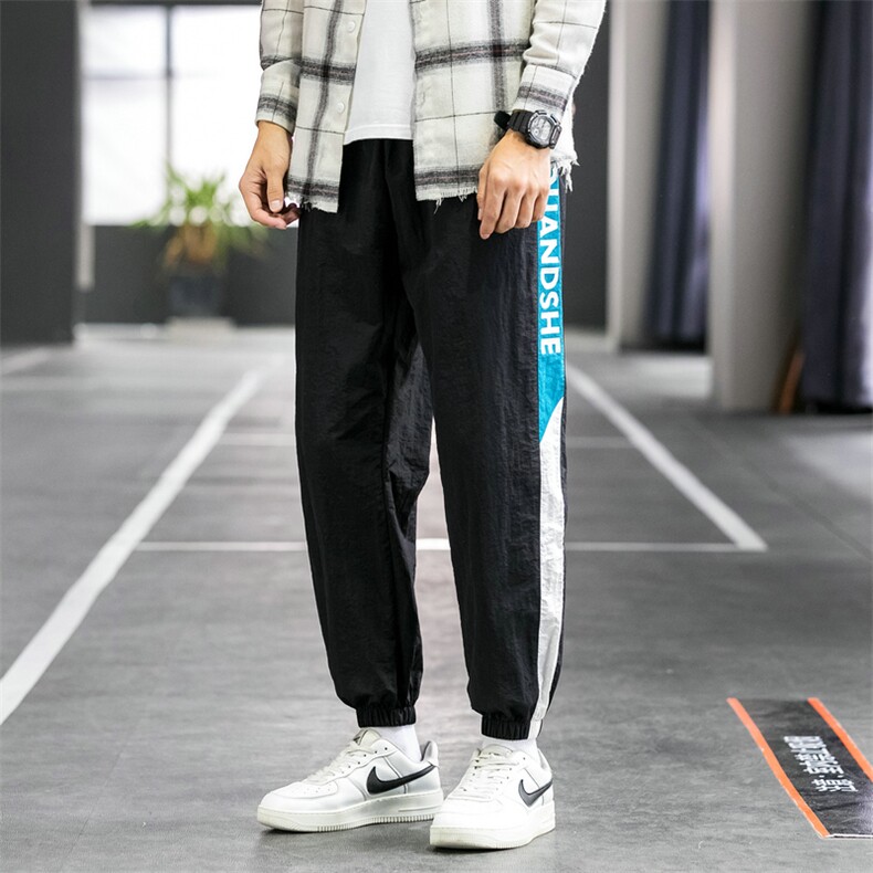 2021春秋新款拼色九分裤宽松束脚裤潮牌男士休闲裤DS948T,男装休闲裤,电商A102
