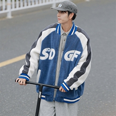 冬款青少年棉衣加绒保暖羊羔绒棒球服外套男女8108-P120控价158，男装棉衣，电商A441-1