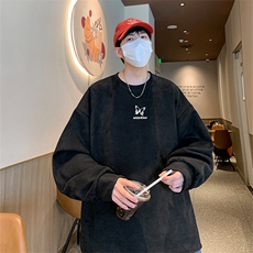 港风供抖音得物高品质直播美式麂皮绒宽松卫衣W3509P38，男装卫衣，电商C408(原B339-1)