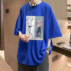 华夫格t恤男短袖男大码五分袖酒店风HT73365-P22，男装T恤，电商A040