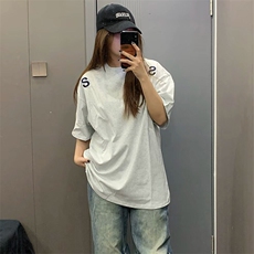 万针全刺绣工艺抖音得物高品质260克重磅纯棉双纱美式高街短袖T恤，男装T恤，电商A486