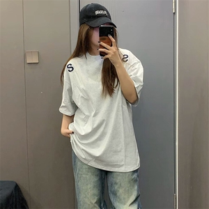 万针全刺绣工艺抖音得物高品质260克重磅纯棉双纱美式高街短袖T恤图片