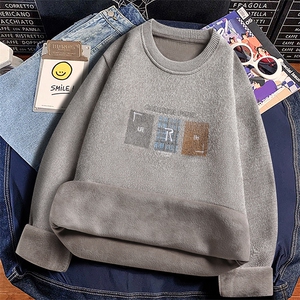 圆领毛衣男加绒加厚一体绒卫衣秋冬季保暖毛线针织衫 7008-P27图片