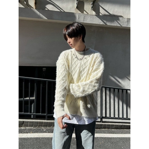 【有货】BX017CC-特P60 水貂毛钉珠毛衣男设计感针织衫外套图片