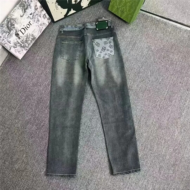 1506-1/KA281/P52新款烟灰色锥形老爹萝卜裤男微阔腿小脚印花牛仔,男装休闲裤,星座1506-1