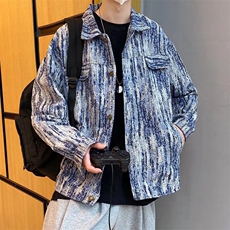 上衣宽松夹克外套牛仔料M-3XL蓝色黑色JA81，男装夹克，星座1116A-1（原606A）