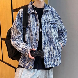 上衣宽松夹克外套牛仔料M-3XL蓝色 黑色 JA81图片
