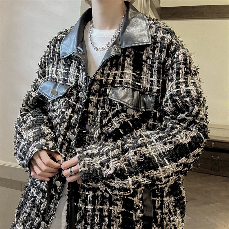 ！抖音直播小香风拼接夹克衫外套CP27-P100,男装夹克,电商B371