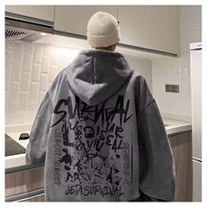 高质量麂皮绒连帽卫衣潮简约气质慵懒原宿新款百搭时尚WY1401P54，男装卫衣，星座1013-5