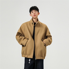 秋冬新品男加厚宽松韩版风衣短款毛呢大衣呢子夹克外套，男装风衣，电商A430（原星座702）