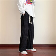 K6081/P40秋装港风垂感阔腿裤男宽松长裤休闲裤束脚大码男裤，男装休闲裤，电商A141