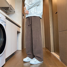 YK86106-P35聚酯纤维秋季上新麦穗纹提花阔腿裤男，男装休闲裤，电商A086-1