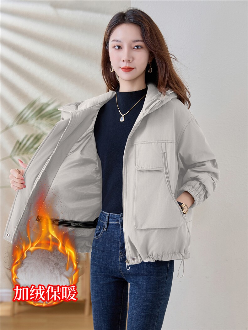现货！现货！加绒加厚派克服2025冬季女装新款宽松休闲连帽棉服,女装棉衣/棉服,以桐
