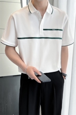 轻熟风翻领短袖商务韩版Polo衫设计感保罗衫PL57/P50特，男装Polo衫，电商A243