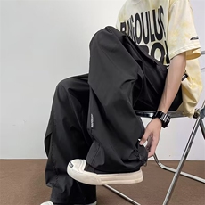 工装伞兵裤男夏季阔腿宽松包边刺绣直筒休闲裤子KA603，男装休闲裤，星座1116A-1（原606A）
