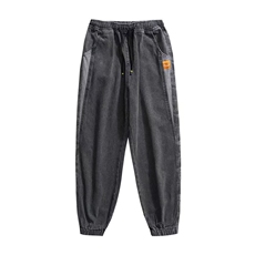 ins网红牛仔裤男潮牌束脚腰果花阔腿老爹裤韩版潮流长裤N8807-P45，男装牛仔裤，星座1008-2