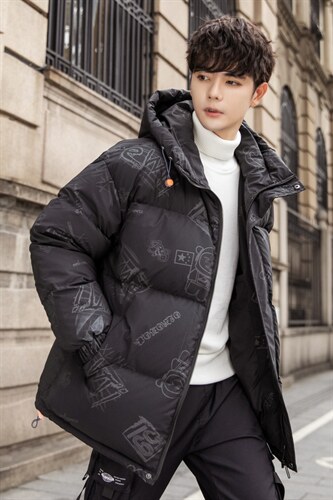 TIM 2026冬季新款90%白鸭绒中长款连帽羽绒服男XZ109-Y1266-P218图片