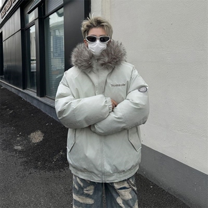 潮牌毛领派克服男冬季宽松保暖棉衣加厚休闲棉服外套 HY560-P108图片