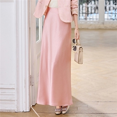 现货高腰A字中长款半身裙女2026春季新款垂感显瘦气质长裙，女装半身裙，时尚俏佳人