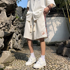 短裤男夏季美式复古拼接五分裤潮牌宽松大码XZ102B-1DK2410P30，男装牛仔裤，星座102B-1