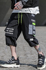 2021夏季新款潮牌工装裤男士潮流个性插色七分裤A438-C3005-P45，男装休闲裤，电商A438