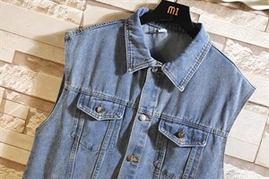 牛仔马甲男潮流时尚秋季外搭叠穿坎肩背心无袖马夹外套MJ112-P55图片