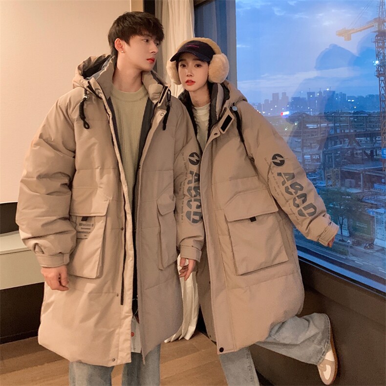 情侣羽绒服男冬季新款港风宽松连帽中长款保暖外套YR906-P175，男装羽绒服，星座214-3