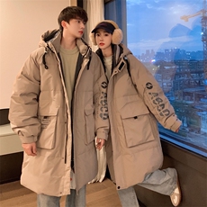 情侣羽绒服男冬季新款港风宽松连帽中长款保暖外套YR906-P175，男装羽绒服，星座214-3