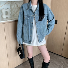 2025秋季新款蓝色牛仔外套女韩版外搭上衣宽松牛仔夹克NZ059-P88，男装工装外套，星座911-3