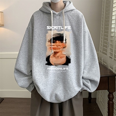 连帽卫衣男大码运动服帽衫外套WY2213-P35加绒款-P40，男装卫衣，电商A040