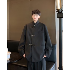 新中式西装男港风潮流宽松百搭痞子帅气2024秋冬ins外套W6010-P57，男装西服套装，星座412-2