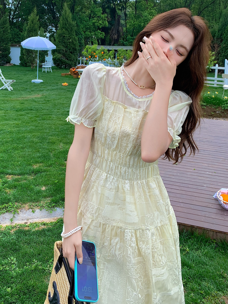 夏季新品！天丝拼接刺绣度假风连衣裙95130-208A-P165-K250,女装连衣裙,浙宝208A