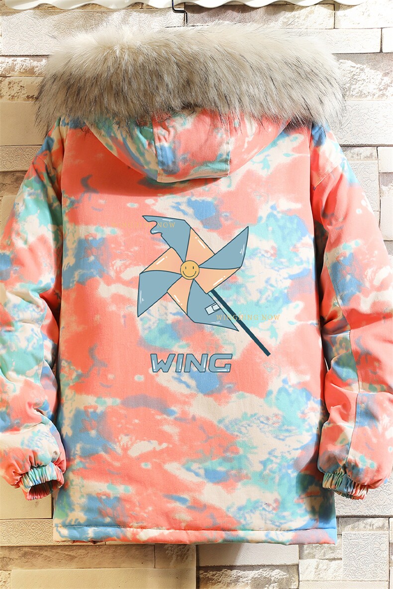 MC49112-P135大毛领迷彩棉衣男大码加厚棉服男棉袄子砖墙挂拍,男装棉衣,电商A040A