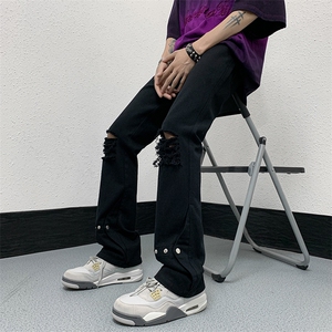 夏季美式高街破洞铆钉牛仔裤货号K750P60图片