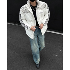 PU皮棉服冬季宽松港风棉衣立领冬装棉袄外套男MY249-特P105控168，男装棉衣，电商B370