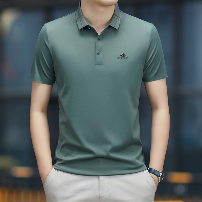 中年休闲男装翻领半袖T恤衫2023夏季新款男士polo衫薄款休闲上衣,男装Polo衫,电商B212（原钱塘6029）
